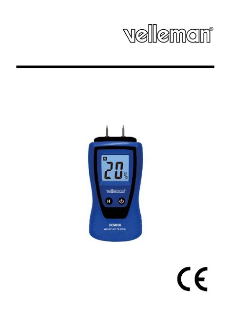 velleman vochtmeter|VELLEMAN DEM800 USER MANUAL Pdf Download.